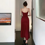 Chicdear Summer Women  Sexy Sleeveless Maxi Dress Spaghetti Strap Backless Slim RobeParty Clubwear