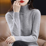 Christmas gift    High-Collared Cashmere Sweater Wool Knit Women's Turtle Neck Pullover High-Quality Sweater Women's Winter Warm Jumper S-XXL