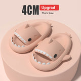 Chicdear-Voguable Spring Summer New Upgraded Shark Slippers Women Indoor Outdoor Bathroom Sandals 4cm Thick Sole Men's Beach Shoes