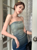 Chicdear Women's Fashion Sleeveless Denim Dress Summer High Waist y2k Streetwear Female Elegant Bodycon Sexy Party Midi Dresses