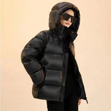 Chicdear - 2023 New Women Down Jacket Winter Coat Female Short Parkas Loose Thick Warm Outwear Hooded Leisure Time Versatile Overcoat