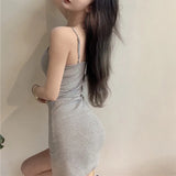 Chicdear Sexy Backless Irregular Sling Dress Summer Women's New Slim Mini Dress