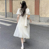 Chicdear Women Sweet Lovely Fashion French Style Dress Fashion Tighten The Waist 2024 Spring Summer New Dress Fashion Princess Dress