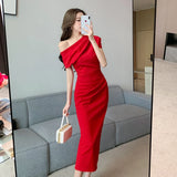 Chicdear Summer Fashion Elegant Off Shoulder Evening Party Dresses Sexy Vintage Casual Prom Birthday Vestidos Female Chic Clothes Robe