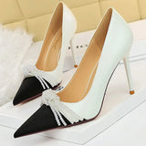 Chicdear -  Shoes Pearl Bowknot Women Pumps Luxurious High Heels Fashion Party Shoes Women Heels Stiletto Ladies Shoes Plus Size 43