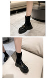 Chicdear-Rock Shoes Woman  Boots Sexy Thigh High Heels High Sexy Winter Footwear Boots-Women Round Toe Black Rubber Stiletto Lolita Over-