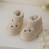 Chicdear Ｗinter New Children Snow Boots Baby Soft Fleece Upper Warm Boots Boys Girls Cute Short Boots Infant Warm Shoes With Fur