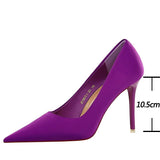 Chicdear -  Shoes Satin Women Pumps 2023 New Purple High Heels Fashion Women Shoes Stiletto Luxury Noble Party Shoes Women Heels