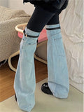 Chicdear Fashion Women’s Palazzo Trousers Wide Jeans Ladies Streetwear Loose Denim Pants Women 2023 Summer New Low Rise Jeans