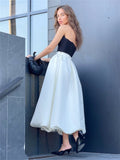 Chicdear Satin Chic White Skirts Fashion High Street Elegant Pleated Maxi Skirts For Women Spring New Evening Nighy Party Skirts