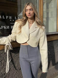 Chicdear Black Cropped Blazer Suit Jacket Women Long Sleeve Short Jacket Female Outwear 2022 Autumn High Street Chic Outwear Tops