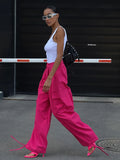 Chicdear Pants Women Trousers Autumn High Waist Casual Wide Leg Pants 2022 Pink Harajuku Streetwear Joggers Pantalones Cargo Pants