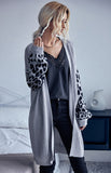 Chicdear-Winter outfits ideas Women's Knit Leopard Cardigan Sweater Jacket