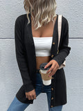 Chicdear-Winter outfits ideas Casual Fashion Jacket Long Sleeve Black Sweater Cardigan