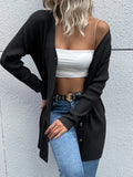 Chicdear-Winter outfits ideas Casual Fashion Jacket Long Sleeve Black Sweater Cardigan