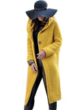 Chicdear-Winter outfits ideas Casual Button Long Cardigan Hooded Sweater Jacket