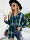 Chicdear-Winter outfits ideas Long-sleeve lapel plaid shirt jacket