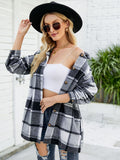 Chicdear-Winter outfits ideas Long-sleeve lapel plaid shirt jacket