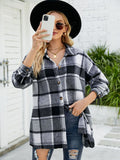 Chicdear-Winter outfits ideas Long-sleeve lapel plaid shirt jacket