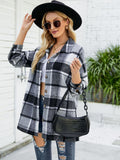 Chicdear-Winter outfits ideas Long-sleeve lapel plaid shirt jacket