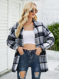 Chicdear-Winter outfits ideas Long-sleeve lapel plaid shirt jacket