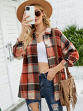 Chicdear-Winter outfits ideas Long-sleeve lapel plaid shirt jacket