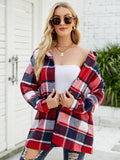 Chicdear-Winter outfits ideas Long-sleeve lapel plaid shirt jacket