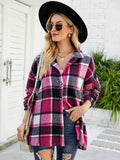 Chicdear-Winter outfits ideas Long-sleeve lapel plaid shirt jacket