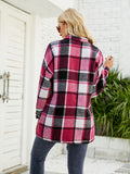 Chicdear-Winter outfits ideas Long-sleeve lapel plaid shirt jacket