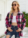 Chicdear-Winter outfits ideas Long-sleeve lapel plaid shirt jacket