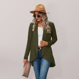 Chicdear-Winter outfits ideas New Long Sleeve Solid Color Loose Cardigan Top Knitted Jacket