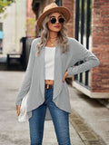 Chicdear-Winter outfits ideas New Long Sleeve Solid Color Loose Cardigan Top Knitted Jacket