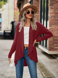 Chicdear-Winter outfits ideas New Long Sleeve Solid Color Loose Cardigan Top Knitted Jacket