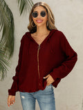 Chicdear-Winter outfits ideas New Hooded Hole Cardigan Knitted Jacket Sweater