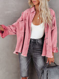 Chicdear-Winter outfits ideas Coat mid-length new style ripped loose denim shirt jacket