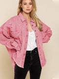 Chicdear-Winter outfits ideas Coat mid-length new style ripped loose denim shirt jacket