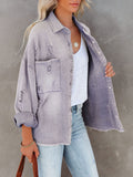 Chicdear-Winter outfits ideas Coat mid-length new style ripped loose denim shirt jacket