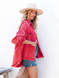 Chicdear-Winter outfits ideas Coat mid-length new style ripped loose denim shirt jacket