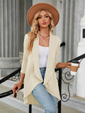 Chicdear-Winter outfits ideas Women's Long Sleeve Loose Collar Cardigan Top Knitted Jacket