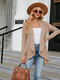 Chicdear-Winter outfits ideas Women's Long Sleeve Loose Collar Cardigan Top Knitted Jacket