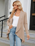 Chicdear-Winter outfits ideas Women's Long Sleeve Loose Collar Cardigan Top Knitted Jacket