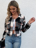 Chicdear-Winter outfits ideas New women's plaid cross-border long-sleeved shirt jacket