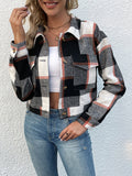 Chicdear-Winter outfits ideas New women's plaid cross-border long-sleeved shirt jacket