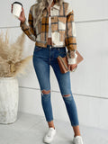 Chicdear-Winter outfits ideas New women's plaid cross-border long-sleeved shirt jacket