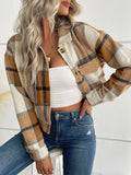 Chicdear-Winter outfits ideas New women's plaid cross-border long-sleeved shirt jacket