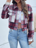 Chicdear-Winter outfits ideas New women's plaid cross-border long-sleeved shirt jacket