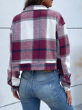 Chicdear-Winter outfits ideas New women's plaid cross-border long-sleeved shirt jacket