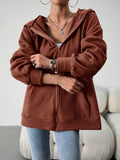 Chicdear-Winter outfits ideas Women's Fashion Casual Loose Casual Sweater Cardigan Hooded Jacket