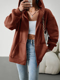 Chicdear-Winter outfits ideas Women's Fashion Casual Loose Casual Sweater Cardigan Hooded Jacket