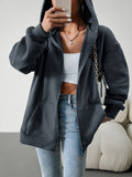 Chicdear-Winter outfits ideas Women's Fashion Casual Loose Casual Sweater Cardigan Hooded Jacket